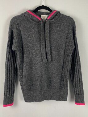 Edinburgh Knitwear 100% Cashmere Hoodie Size Medium Gray Pullover